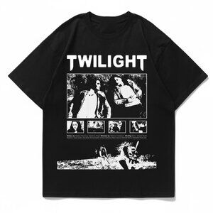 Twilight Saga Movie Vintage T-Shirt - Edward & Bella Scene Print, Unisex Black T